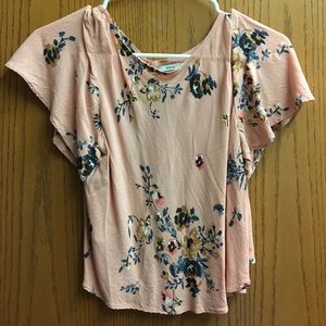 Light pink floral crop top.
